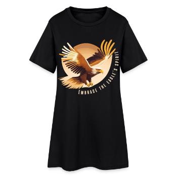 Aigle planant avec une citation inspirante - Robe T-shirt Femme - noir - Devant