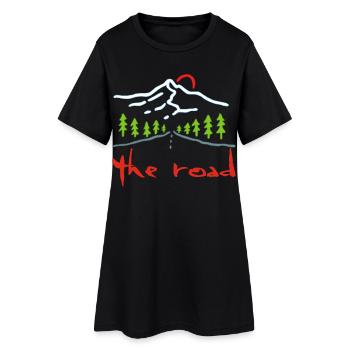 La route - Robe T-shirt Femme - noir - Devant