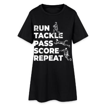 Rugbyspieler Zeitplan - Frauen T-Shirt-Kleid - Schwarz - Vorne