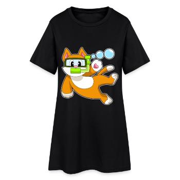 Plongée en apnée pour plongeurs de chat - Robe T-shirt Femme - noir - Devant