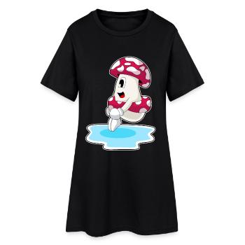 Mushroom Swimming Water Jump Summer - Women’s T-Shirt Dress - black - Front