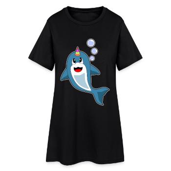 Licorne dauphin - Robe T-shirt Femme - noir - Devant