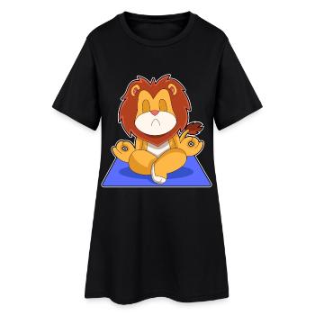 Méditation de fitness en yoga Lion - Robe T-shirt Femme - noir - Devant