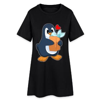 Poisson manchot - Robe T-shirt Femme - noir - Devant