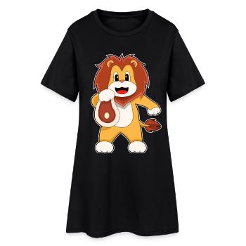 Löwe Fleisch - Frauen T-Shirt-Kleid - Schwarz - Vorne