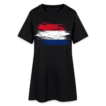 Holland flag used - Women’s T-Shirt Dress - black - Front