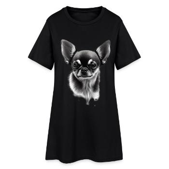 Chien miniature Chihuahua - Robe T-shirt Femme - noir - Devant