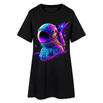 Synthwave Astronaute Space Explorer - Robe T-shirt Femme - noir - Devant