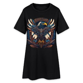 Native American Adler Indianer Falke Tier - Frauen T-Shirt-Kleid - Schwarz - Vorne