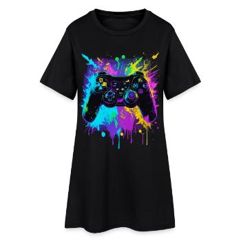 Contrôleur de jeu Graffiti coloré - Robe T-shirt Femme - noir - Devant