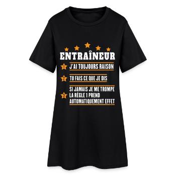 Coach Cadeau Handball Football Rugby Entraîneur - Robe T-shirt Femme - noir - Devant