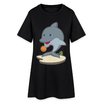 Dolphin Basketball Player Basketball - Robe T-shirt Femme - noir - Devant