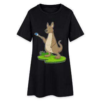 Peintre de kangourou Peinture au pinceau - Robe T-shirt Femme - noir - Devant
