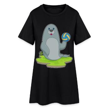 Seal Volleyball Player Volleyball - Women’s T-Shirt Dress - black - Front
