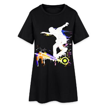 Skate | Skater | Skateboard | Skateboarding - Frauen T-Shirt-Kleid - Schwarz - Vorne