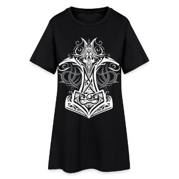 Marteau de Thor Mjolnir Viking symbole - Robe T-shirt Femme - noir - Devant