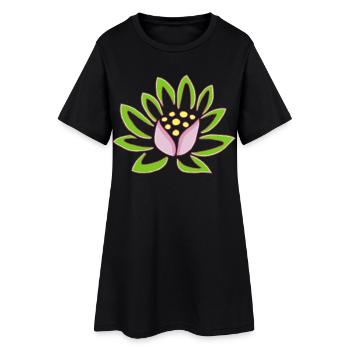 Lotus et nature - Robe T-shirt Femme - noir - Devant