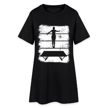 Dessin de trampoline - Robe T-shirt Femme - noir - Devant