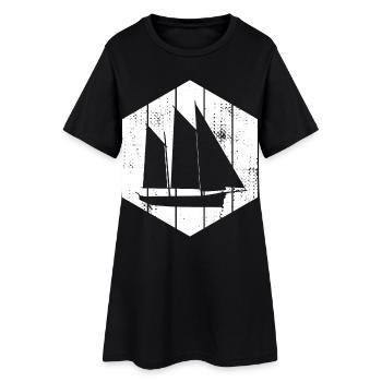 Voilier - Robe T-shirt Femme - noir - Devant