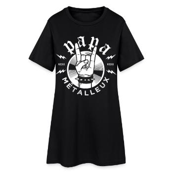 Papa Métalleux Cadeau Fan Heavy Metal Rock - Robe T-shirt Femme - noir - Devant