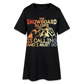 La piste de snowboard m’appelle et je dois y aller - Robe T-shirt Femme - noir - Devant