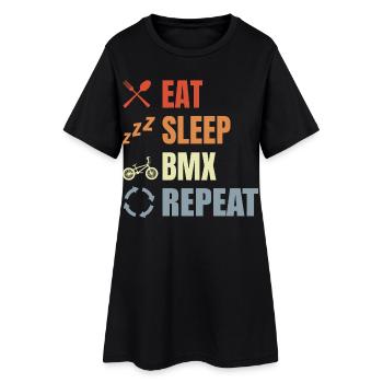 Manger Sommeil BMX Répéter - Robe T-shirt Femme - noir - Devant