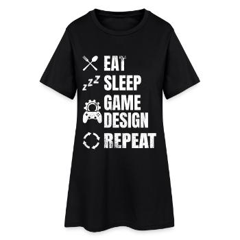 Game Designer Routine - Frauen T-Shirt-Kleid - Schwarz - Vorne
