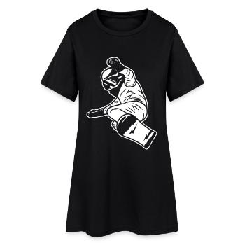 Garçon de snowboard - Robe T-shirt Femme - noir - Devant