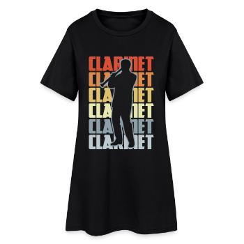 Clarinette vintage - Robe T-shirt Femme - noir - Devant