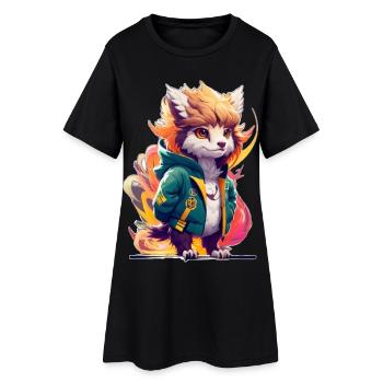 Griffon mignon et élégant - Robe T-shirt Femme - noir - Devant