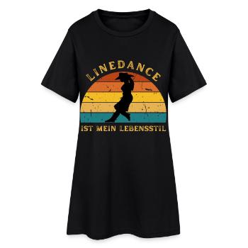 Geschenkidee: Line Dance ist mein Lebensstil - Frauen T-Shirt-Kleid - Schwarz - Vorne