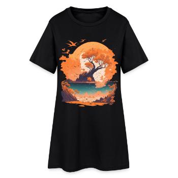 Nature pure Vacances Détente - Robe T-shirt Femme - noir - Devant
