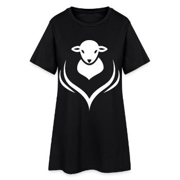 Agneau Agneau Mouton Berger - Robe T-shirt Femme - noir - Devant