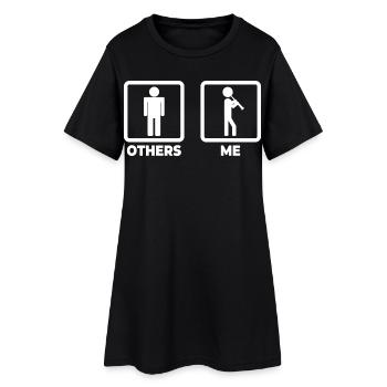 Figure de bâton de clarinette - Robe T-shirt Femme - noir - Devant
