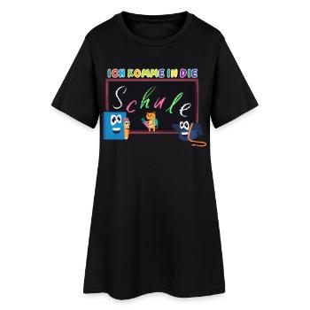 Ich komme in die Schule | Einschulung Schulanfang - Frauen T-Shirt-Kleid - Schwarz - Vorne