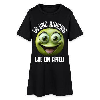 50 Geburtstag und knackig wie ein Apfel - Frauen T-Shirt-Kleid - Schwarz - Vorne