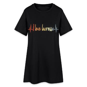 Ligne de cœur ECG de crosse - Robe T-shirt Femme - noir - Devant