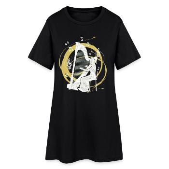 Harpe harpiste - Robe T-shirt Femme - noir - Devant
