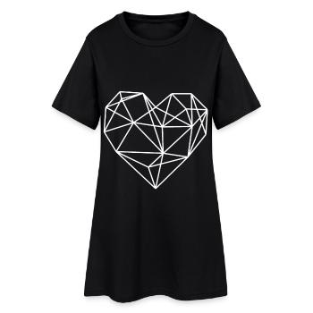 Polygone coeur coeurs cœurs t - Robe T-shirt Femme - noir - Devant