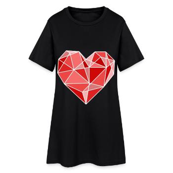 Polygon Heart Valentine Romance Love Hearts - Robe T-shirt Femme - noir - Devant