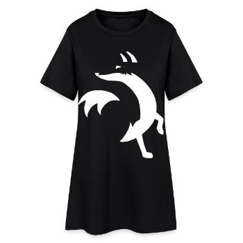 Sketch of the white fox - Women’s T-Shirt Dress - black - Front