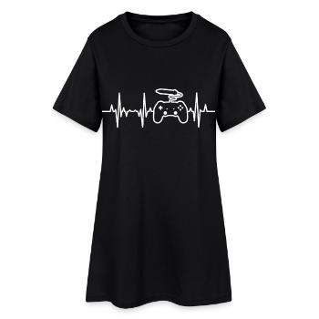 Game Design Heart Line - Women’s T-Shirt Dress - black - Front