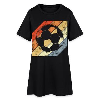 Vintage Fußball - Frauen T-Shirt-Kleid - Schwarz - Vorne