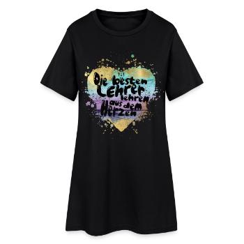 Die besten Lehrer aus dem Herzen - Frauen T-Shirt-Kleid - Schwarz - Vorne