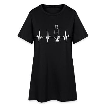 Windsurfer Heartbeat ECG - Robe T-shirt Femme - noir - Devant