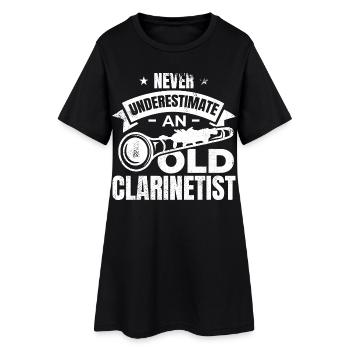 Clarinettes Grand-père - Robe T-shirt Femme - noir - Devant
