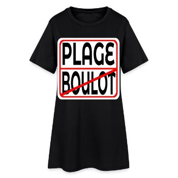 Début des vacances BOULOT PLAGE - Robe T-shirt Femme - noir - Devant