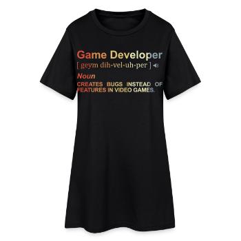Game Developer Definition - Women’s T-Shirt Dress - black - Front