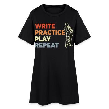 Clarinette Motivation Vintage Look - Robe T-shirt Femme - noir - Devant