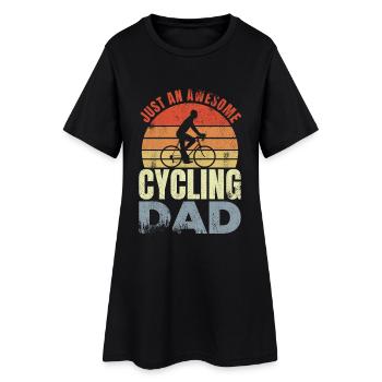 Papa cycliste - Robe T-shirt Femme - noir - Devant